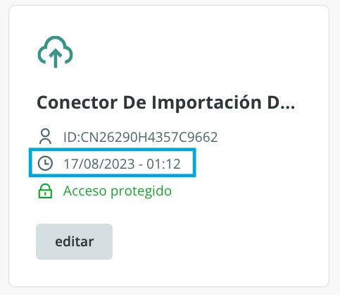 Fecha de sincronización del conector